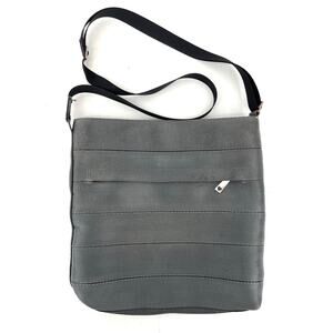 Harvey’s Gray Seatbelt Streamline Square Crossbody Shoulder Bag Purse